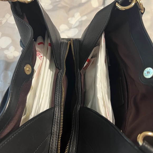 Coach Black Quilted Shoulder Bag with Gold Accents - Picture 3 of 4